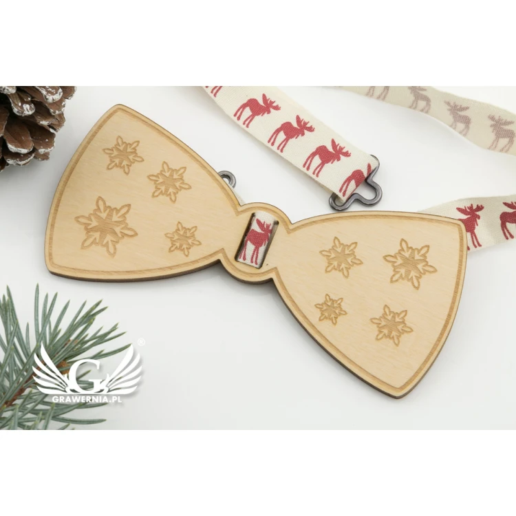 Christmas Laser Engraved Bow Tie - Stars - MDR035
