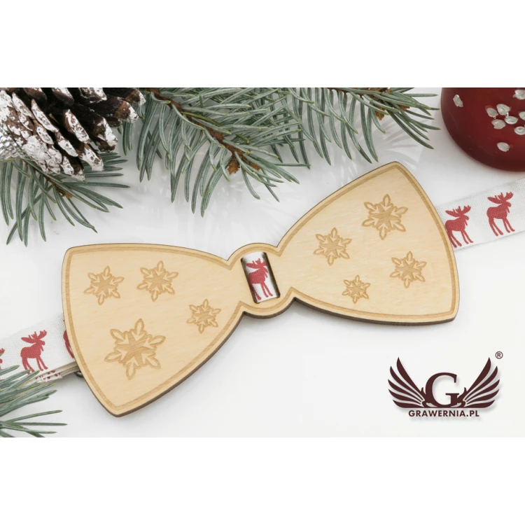 Christmas Laser Engraved Bow Tie - Stars - MDR035