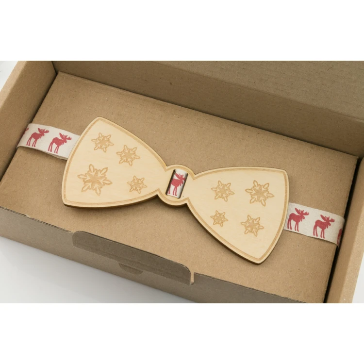 Christmas Laser Engraved Bow Tie - Stars - MDR035