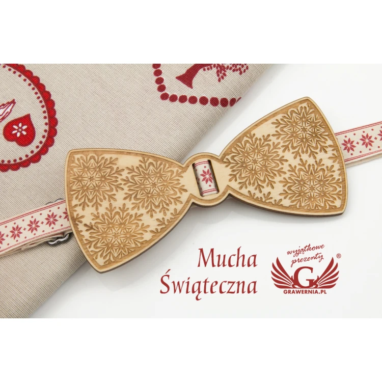 Christmas Laser Engraved Bow Tie - Snowflakes - MDR037