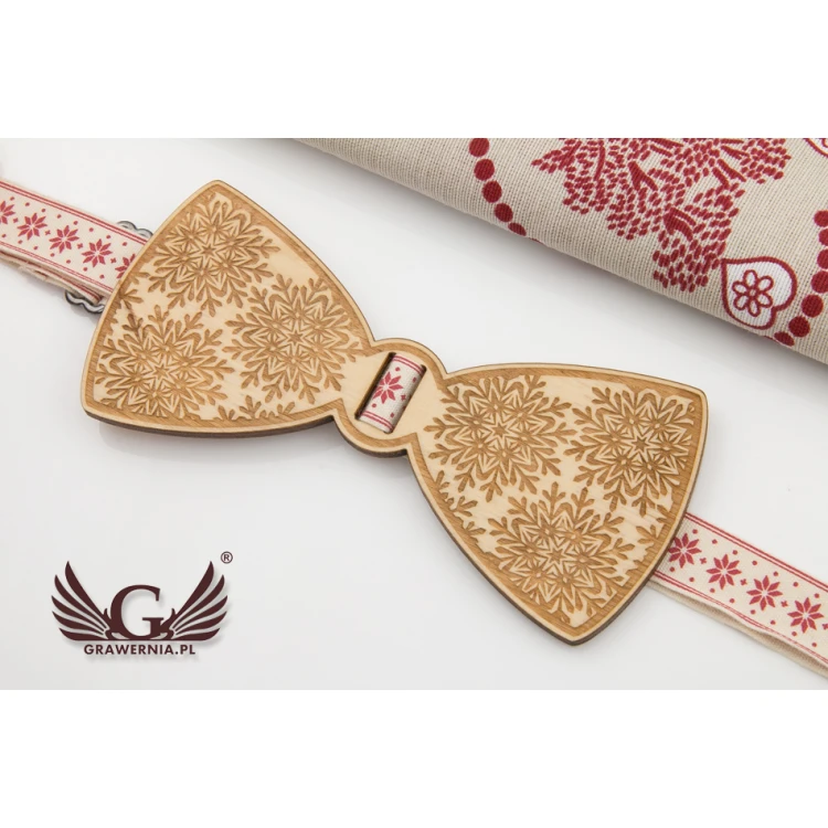 Christmas Laser Engraved Bow Tie - Snowflakes - MDR037