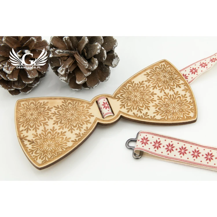 Christmas Laser Engraved Bow Tie - Snowflakes - MDR037