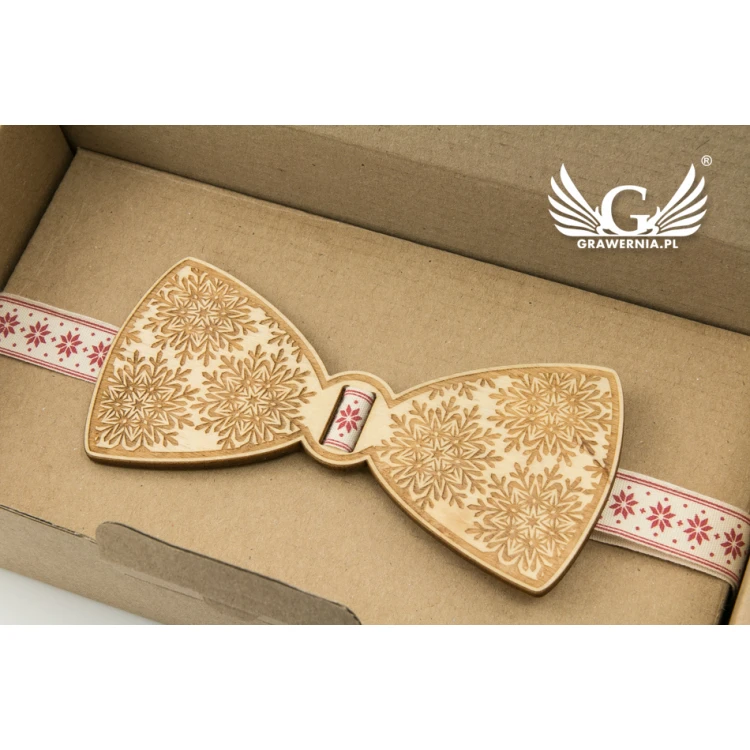 Christmas Laser Engraved Bow Tie - Snowflakes - MDR037