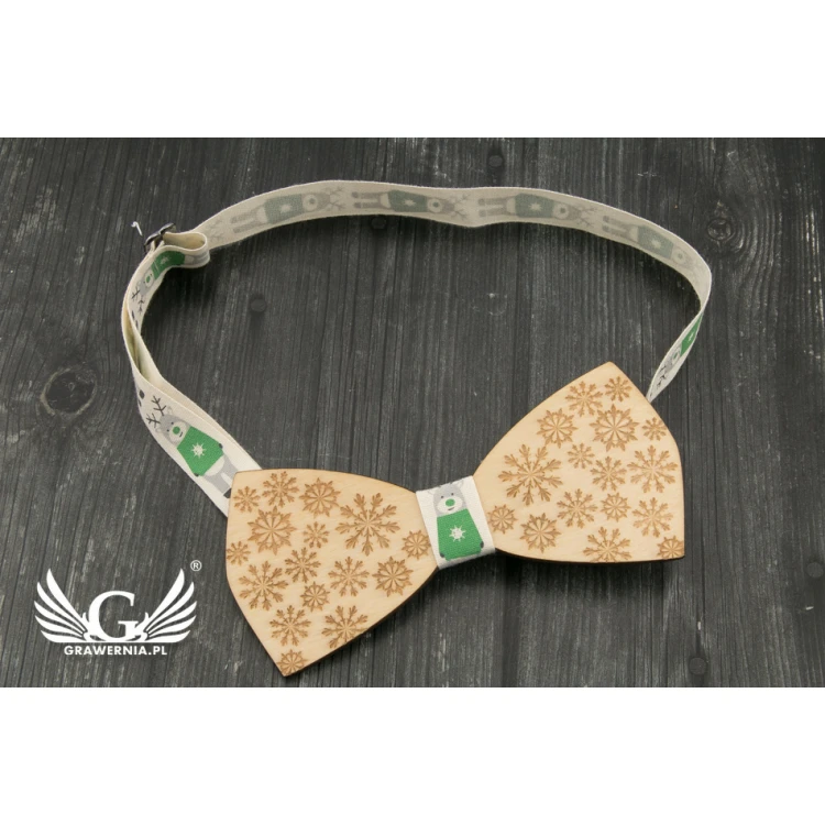 Christmas Laser Engraved Bow Tie - Snowflakes 2 - MDR038