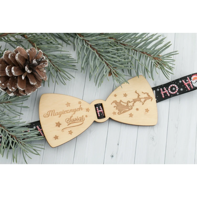Christmas Laser Engraved Bow Tie - Magical Christmas - MDR040