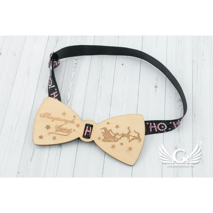 Christmas Laser Engraved Bow Tie - Magical Christmas - MDR040