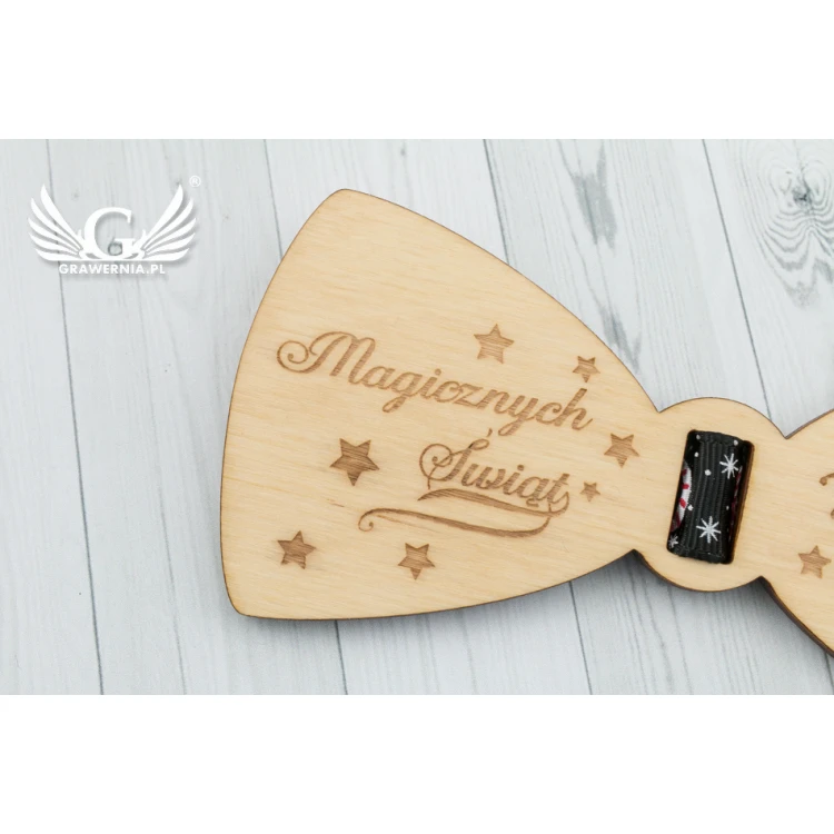 Christmas Laser Engraved Bow Tie - Magical Christmas - MDR040