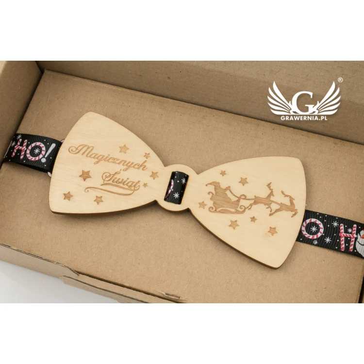 Christmas Laser Engraved Bow Tie - Magical Christmas - MDR040