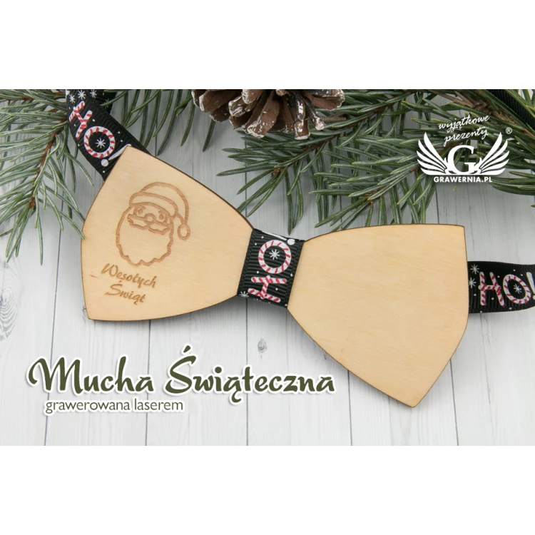 Christmas Laser Engraved Bow Tie - Santa Claus - MDR041
