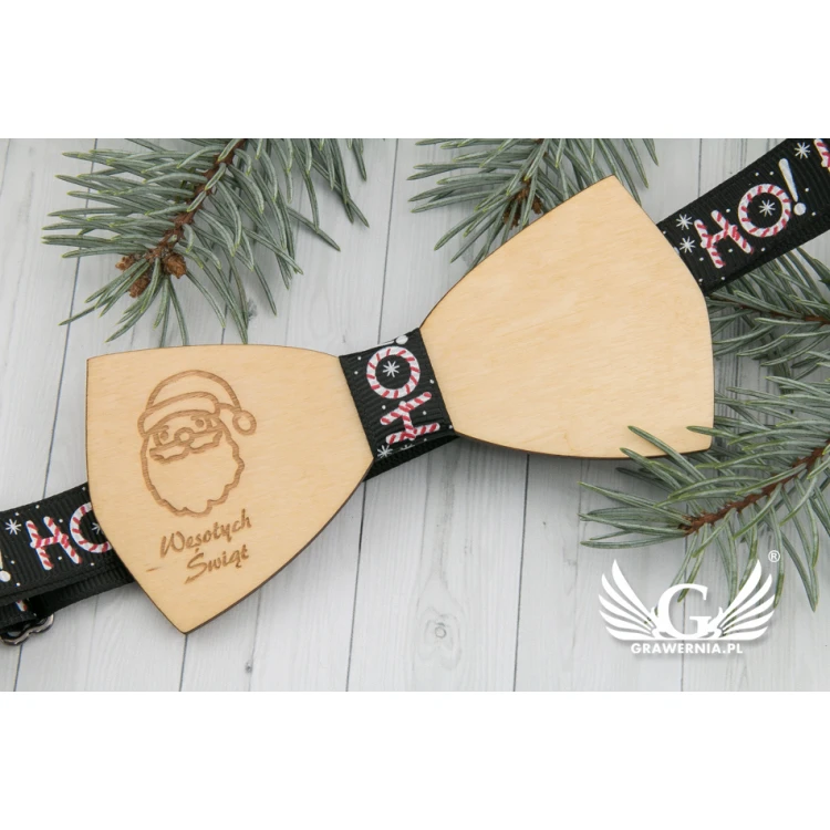 Christmas Laser Engraved Bow Tie - Santa Claus - MDR041