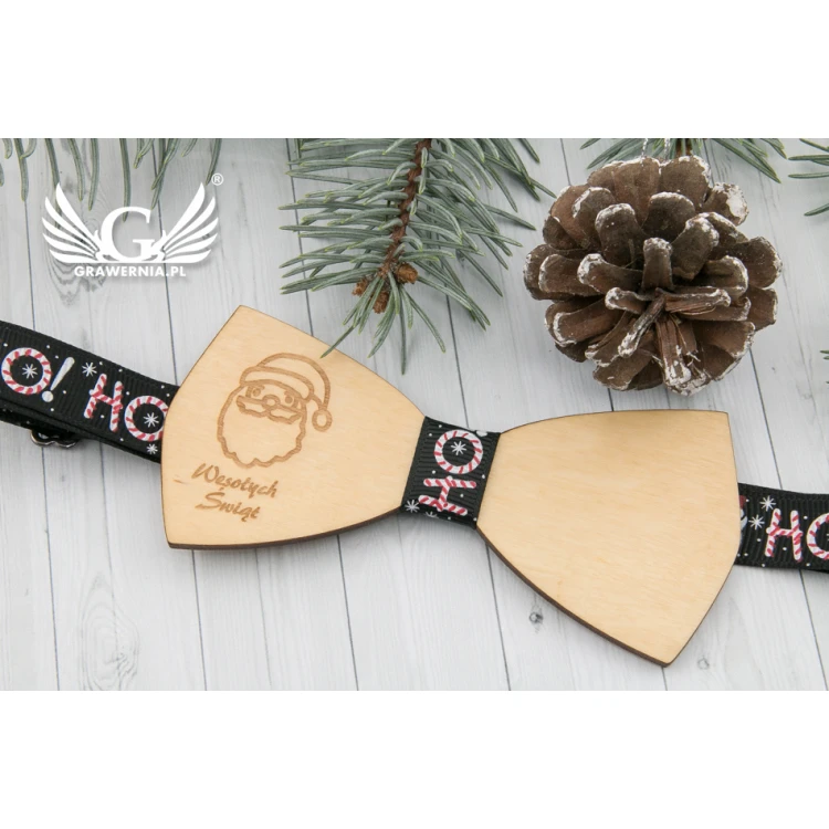 Christmas Laser Engraved Bow Tie - Santa Claus - MDR041