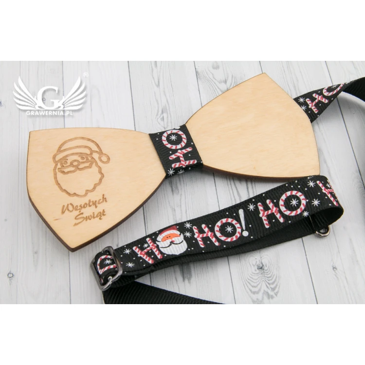 Christmas Laser Engraved Bow Tie - Santa Claus - MDR041