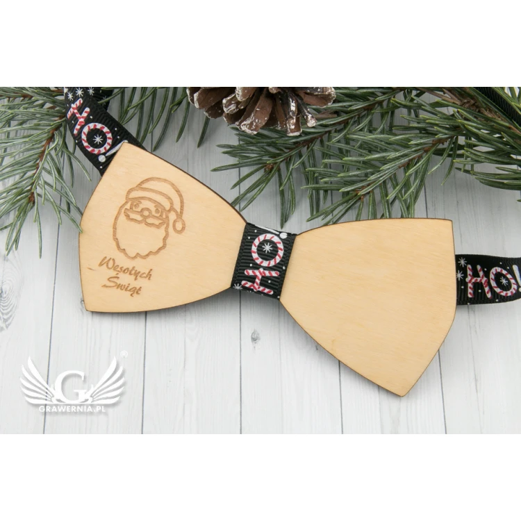 Christmas Laser Engraved Bow Tie - Santa Claus - MDR041