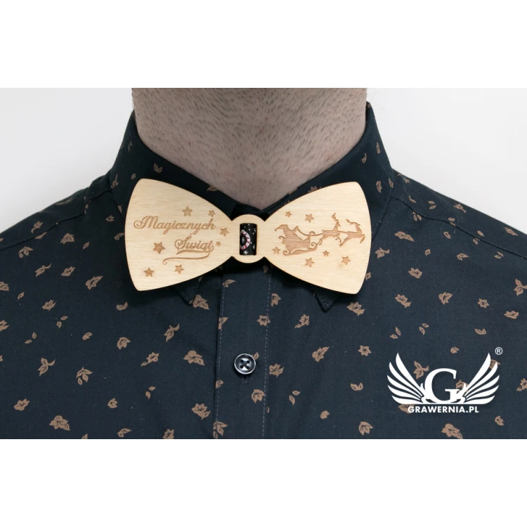 Christmas Laser Engraved Bow Tie - Magical Christmas - MDR040