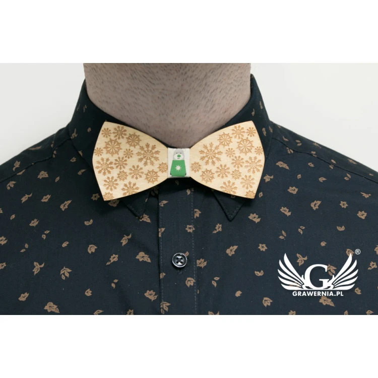 Christmas Laser Engraved Bow Tie - Snowflakes 2 - MDR038