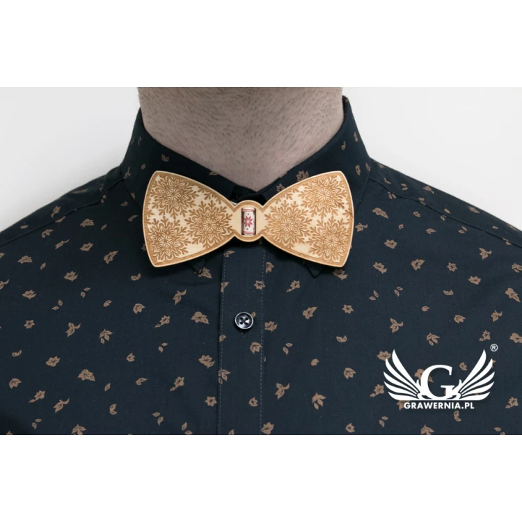 Christmas Laser Engraved Bow Tie - Snowflakes - MDR037