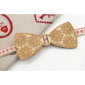 Christmas Laser Engraved Bow Tie - Snowflakes - MDR037