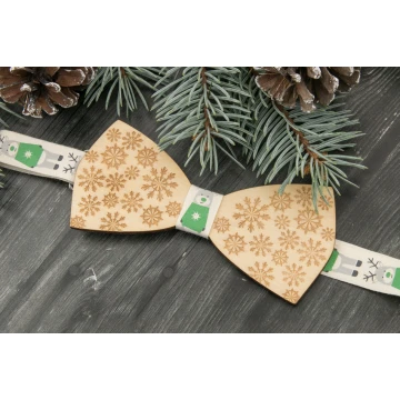 Christmas Laser Engraved Bow Tie - Snowflakes 2 - MDR038