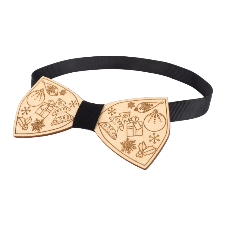 Christmas Bow Tie Laser Engraved - size 120x55mm - MDR062