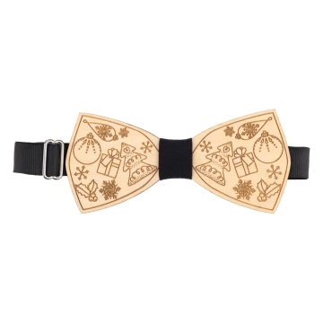 Christmas Bow Tie Laser Engraved - size 120x55mm - MDR062