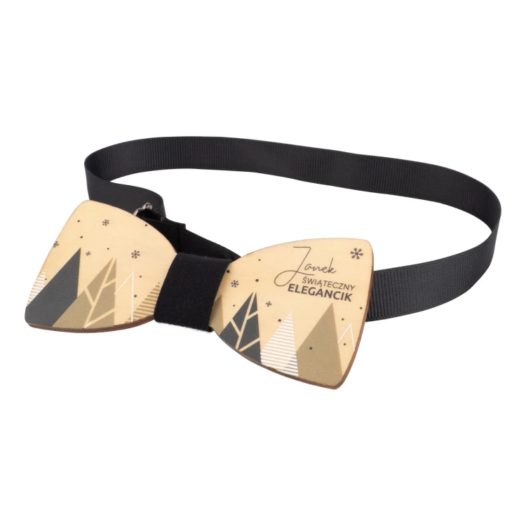 Wooden Christmas Bow Tie - Holiday Dandy - size 105x45mm - MDR064