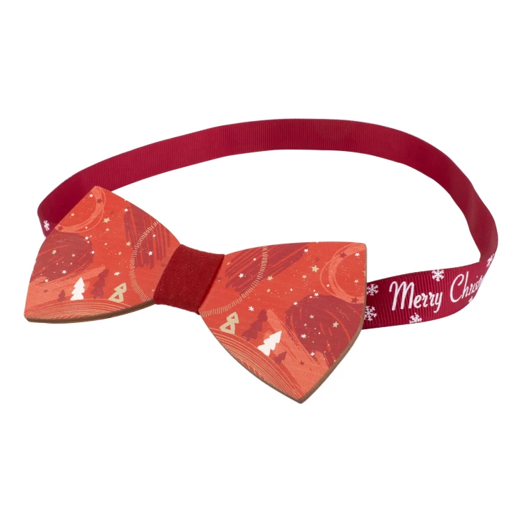 Christmas Wooden Bow Tie - size 120x55mm - MDR065