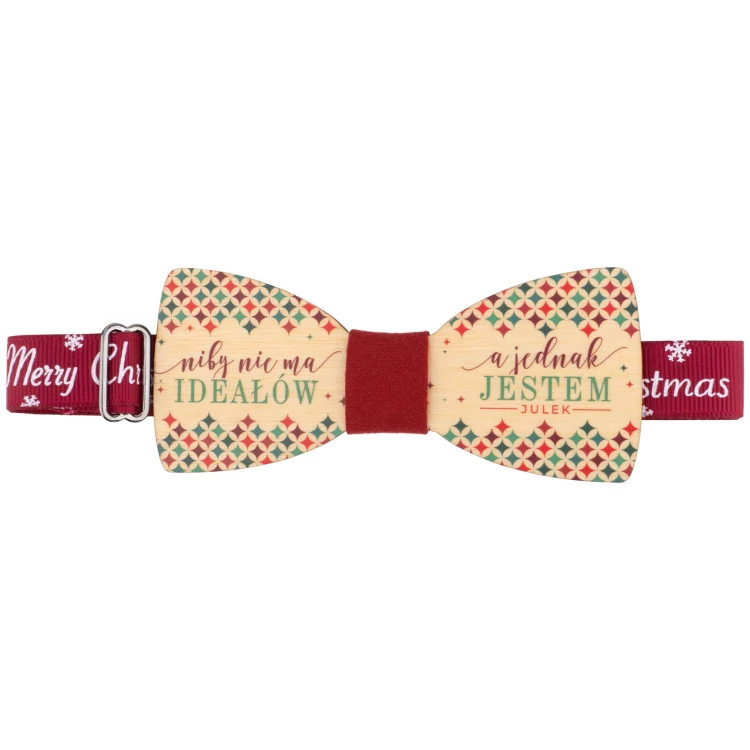 Christmas Bow Tie with UV Digital Print and Decorative Strap - You are Ideal - Size 105x45mm - MDR068