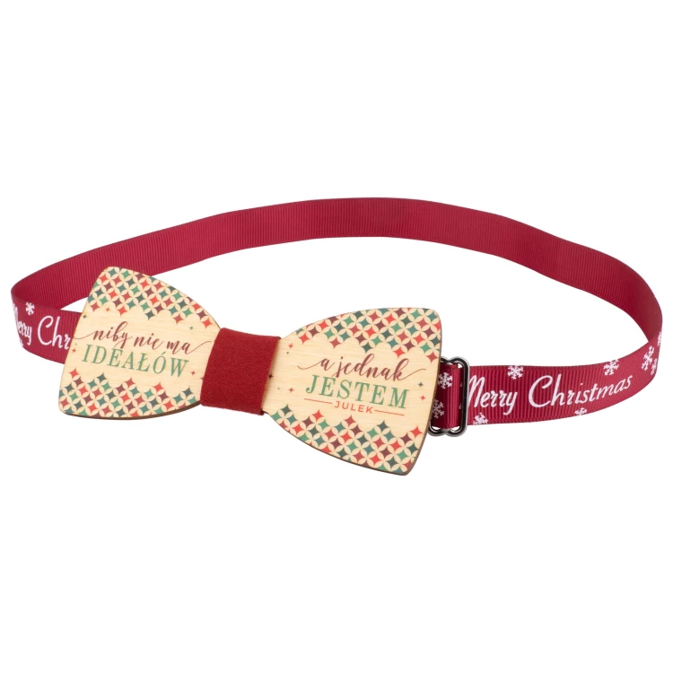 Christmas Bow Tie with UV Digital Print and Decorative Strap - You are Ideal - Size 105x45mm - MDR068