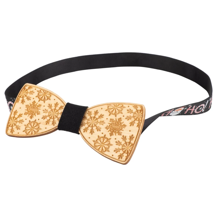 Christmas Laser Engraved Bow Tie - Snowflakes - size 105x45mm - MDR066