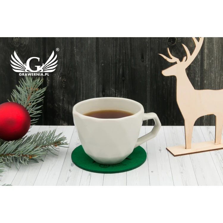 Christmas Felt Coasters 3mm - Set of 100 pieces - Laser Engraved - OZD008