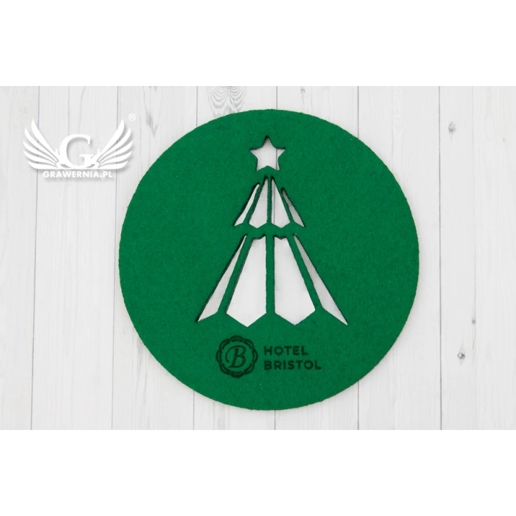 Christmas Felt Coasters 3mm - Set of 100 pieces - Laser Engraved - OZD008