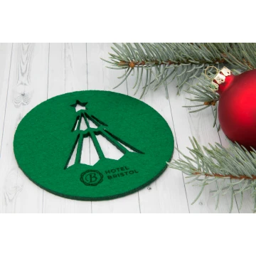 Christmas Felt Coasters 3mm - Set of 100 pieces - Laser Engraved - OZD008