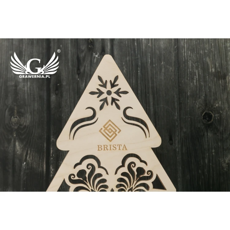Wooden Christmas Tree Candle Holder with Custom Engraving - height 20.5cm - DEK014