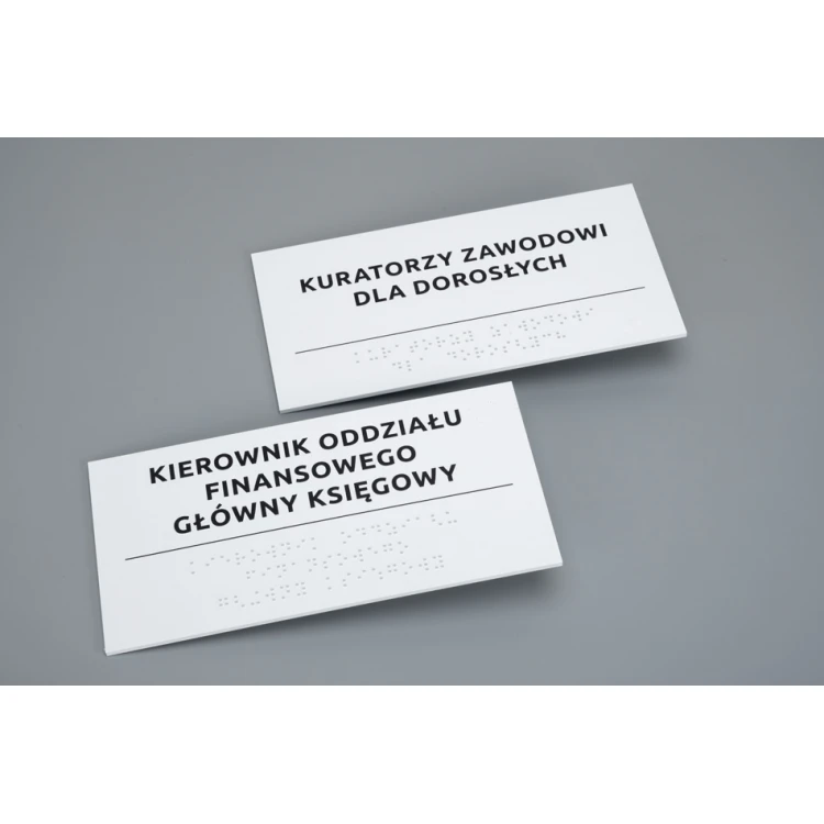 Braille Signage System for Courts - size 200x100mm - Hard PVC - TAB521