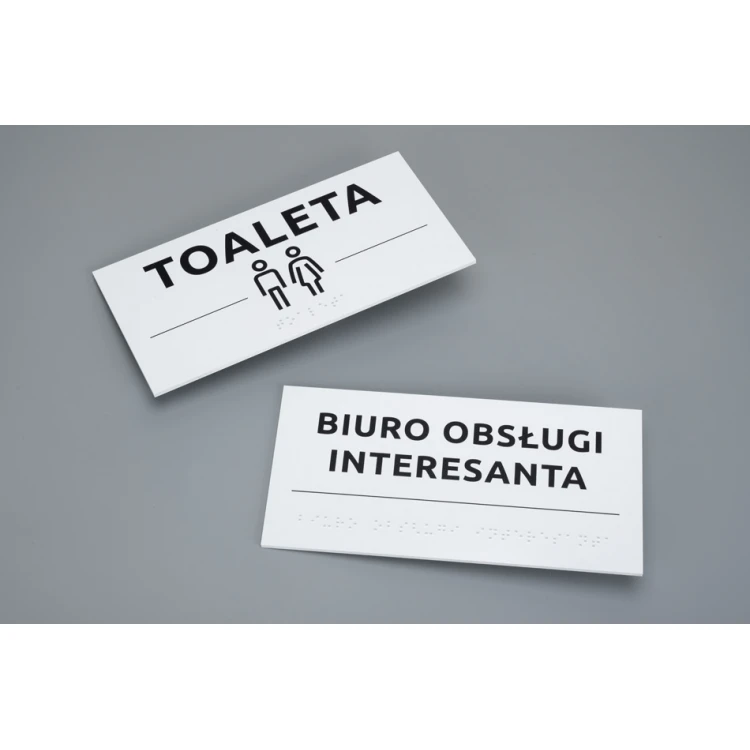 Braille Signage System for Courts - size 200x100mm - Hard PVC - TAB521