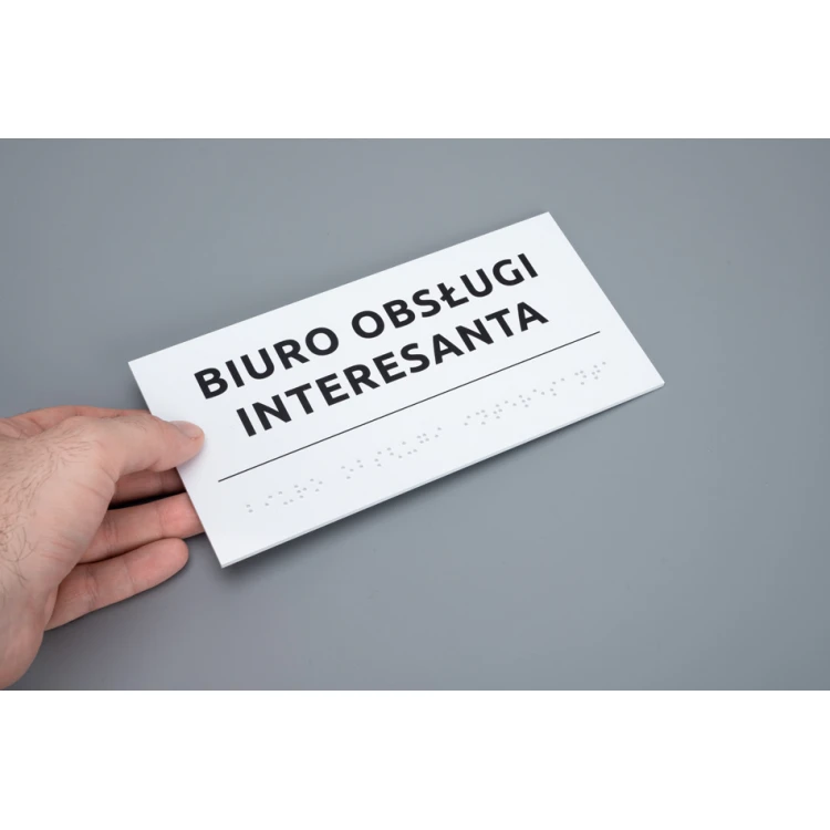 Braille Signage System for Courts - size 200x100mm - Hard PVC - TAB521