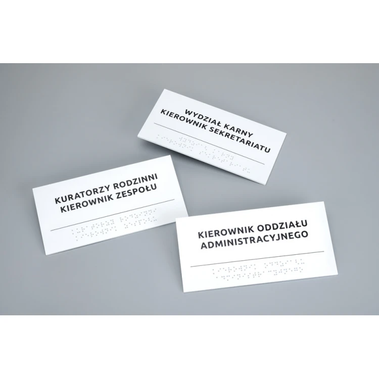 Braille Signage System for Courts - size 200x100mm - Hard PVC - TAB521