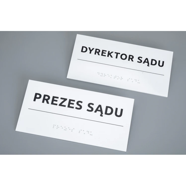 Braille Signage System for Courts - size 200x100mm - Hard PVC - TAB521