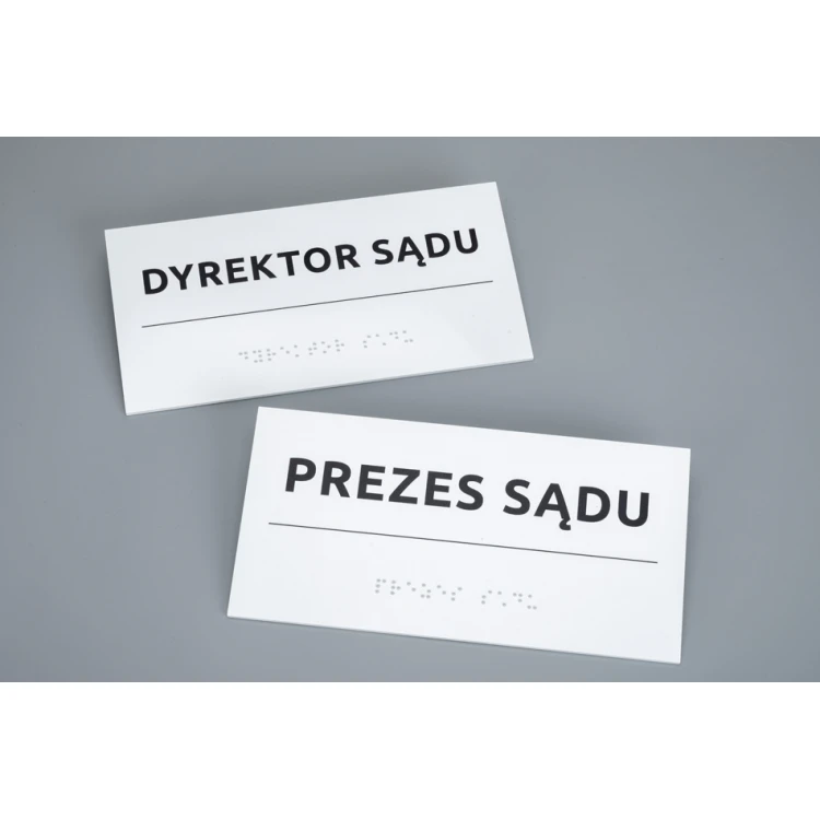 Braille Signage System for Courts - size 200x100mm - Hard PVC - TAB521