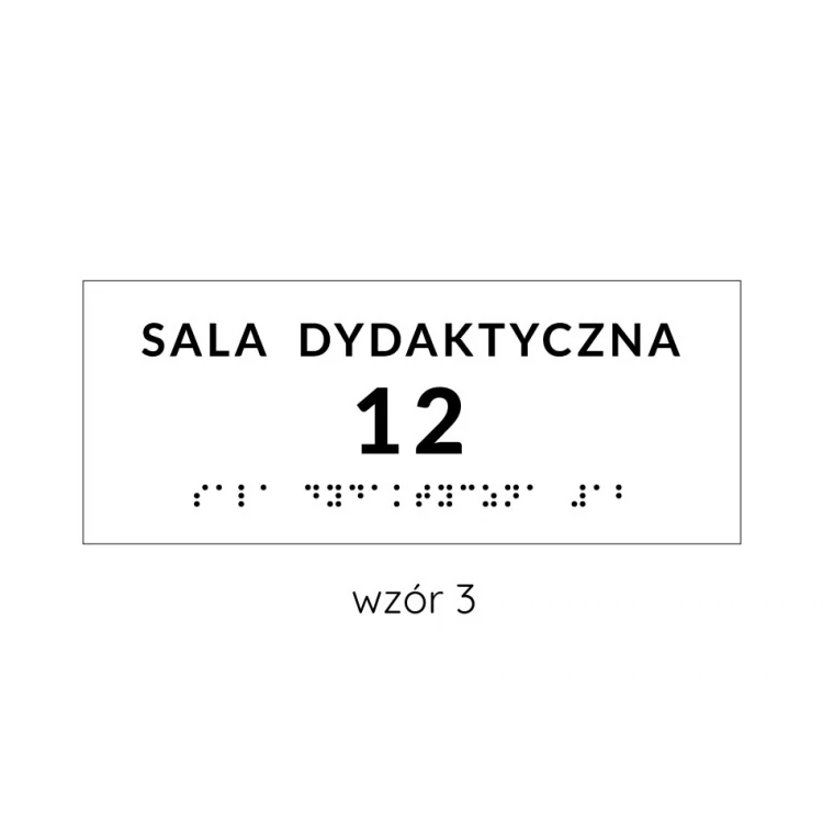 Braille Signage System for Schools - size 200x80mm - Hard PVC - DECO WHITE - TAB344