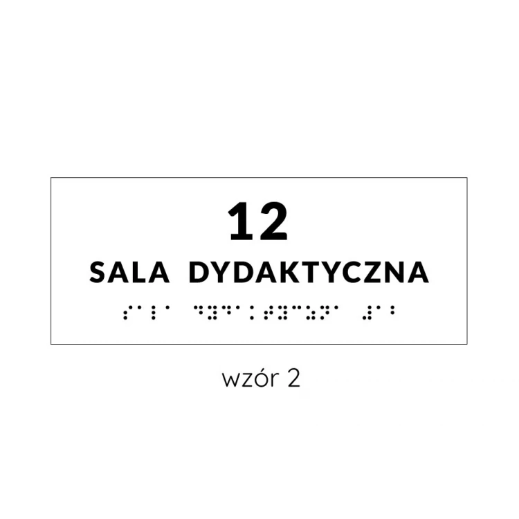 Braille Signage System for Schools - size 200x80mm - Hard PVC - DECO WHITE - TAB344