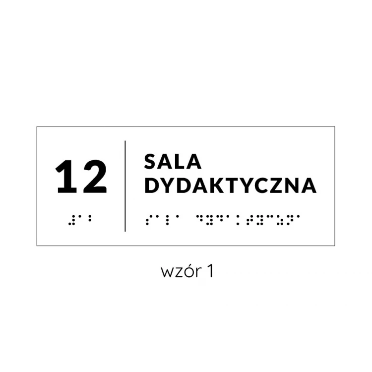 Braille Signage System for Schools - size 200x80mm - Hard PVC - DECO WHITE - TAB344