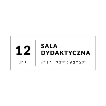 Braille Signage System for Schools - size 200x80mm - Hard PVC - DECO WHITE - TAB344