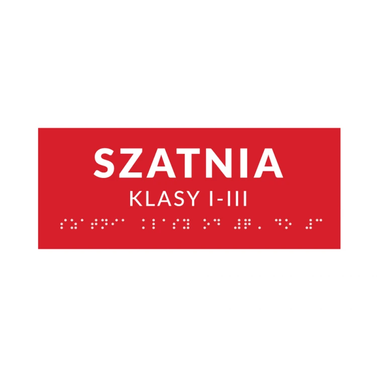 Braille Signage System for Schools - size 200x80mm - Hard PVC - DECO RED - TAB364