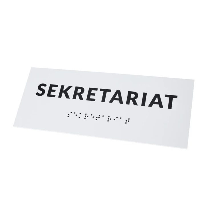 Braille Signage System for Schools - size 200x80mm - Hard PVC - DECO WHITE - TAB341