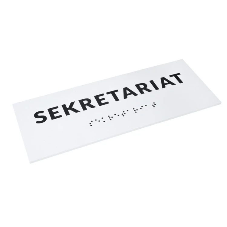 Braille Signage System for Schools - size 200x80mm - Hard PVC - DECO WHITE - TAB341
