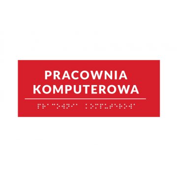Braille Signage System for Schools - size 200x80mm - Hard PVC - DECO RED - TAB365
