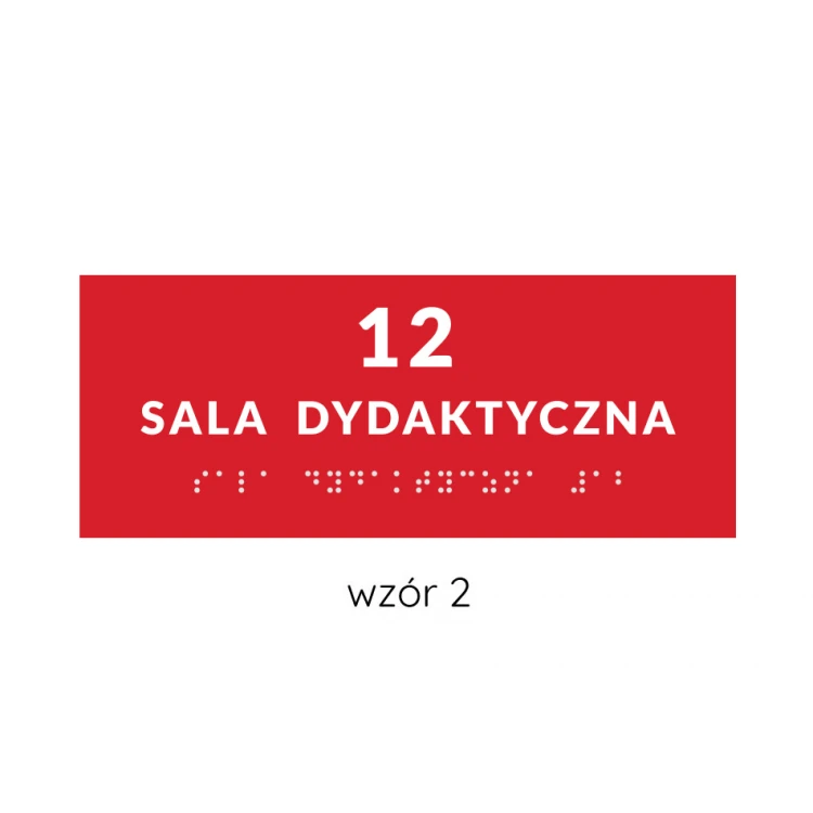 Braille Signage System for Schools - size 200x80mm - Hard PVC - DECO RED - TAB366