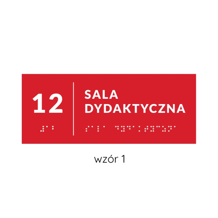 Braille Signage System for Schools - size 200x80mm - Hard PVC - DECO RED - TAB366