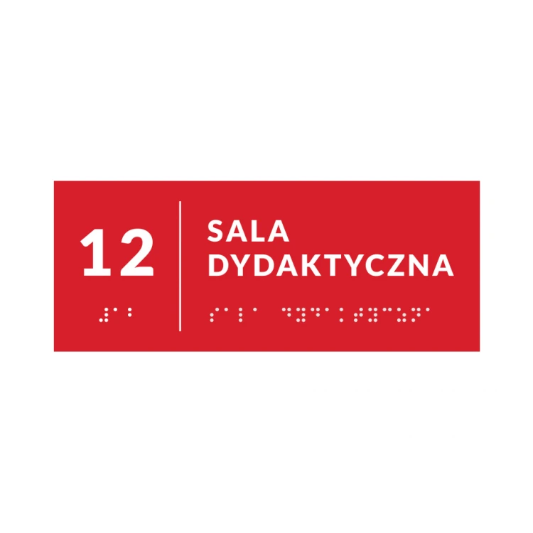 Braille Signage System for Schools - size 200x80mm - Hard PVC - DECO RED - TAB366